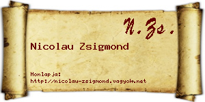 Nicolau Zsigmond névjegykártya