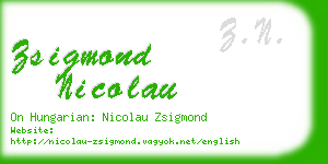 zsigmond nicolau business card